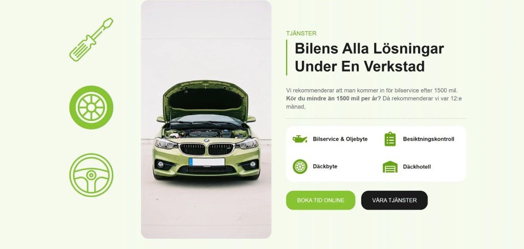 BilserviceKoll tjänster — bilservice, oljebyte, besiktning, däckbyte och däckhotell