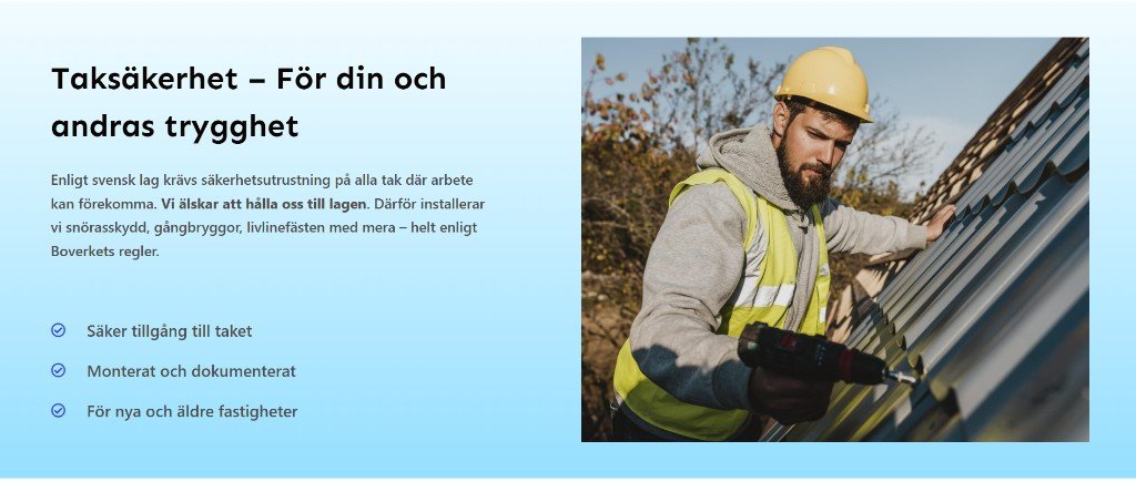 TakKoll taksäkerhet — utrustning enligt Boverkets regler